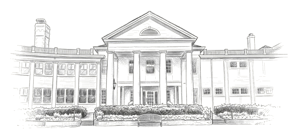 Pencil drawing of The Minikahda Club